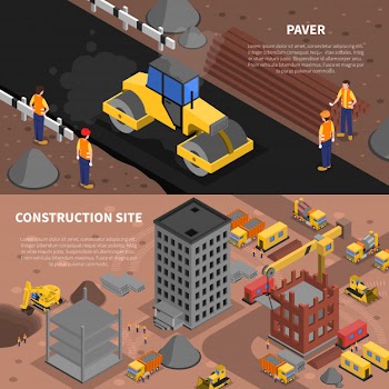 Construction banners set