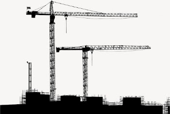 Construction site silhouette background, crane | Free Vector - rawpixel