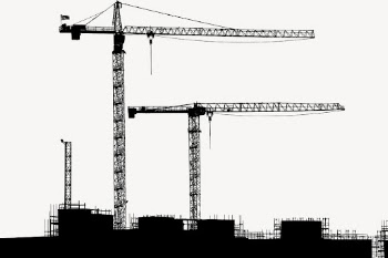 Construction site silhouette background, industrial | Free PSD - rawpixel