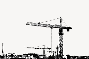 Construction site silhouette clipart, crane | Free Vector - rawpixel