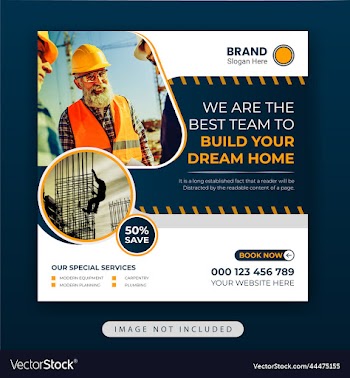 construction social media post banner design