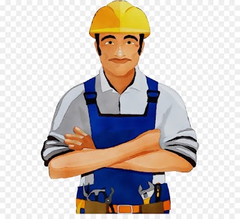 construction worker personal protective equipment cartoon workwear job
