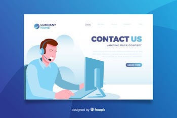 Contact us concept landing page Free Vector