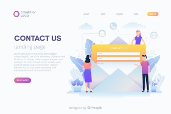 Contact us landing page template Free Vector