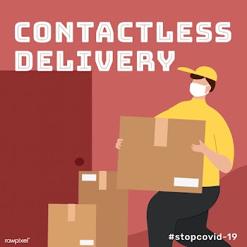 Contactless delivery during the coronavirus pandemic vector | Free  vector - 2310059