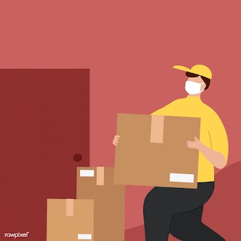 Contactless delivery during the coronavirus pandemic vector | Free  vector - 2310066
