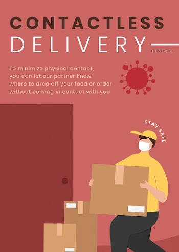 Contactless template psd online payment poster