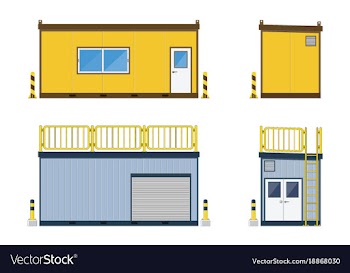 Container office construction site with container vector image
