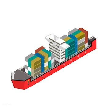 Container on a ship isolated on background | Free stock vector - 393247