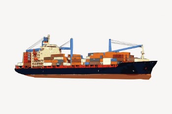 Container ship clipart, logistics illustration | Free Vector - rawpixel