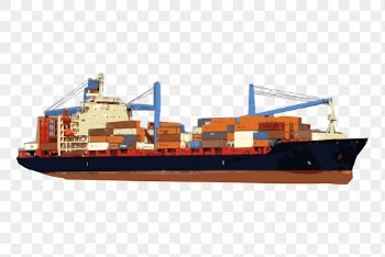Container ship png sticker illustration, | Free PNG - rawpixel