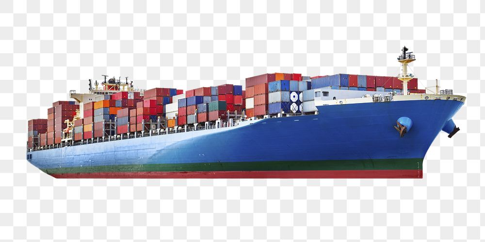 Container ship png sticker, transport | Free PNG - rawpixel
