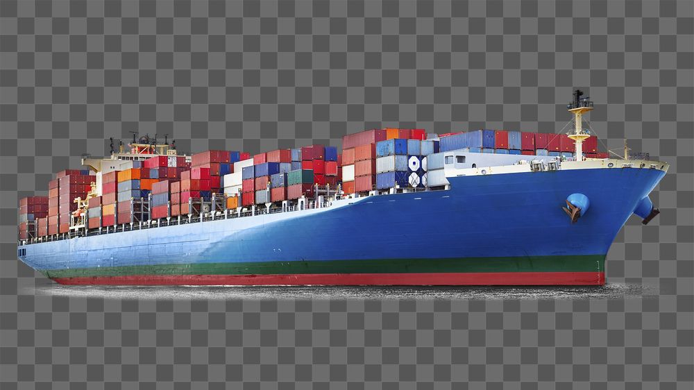 Container ship png sticker, transport | Free PNG - rawpixel