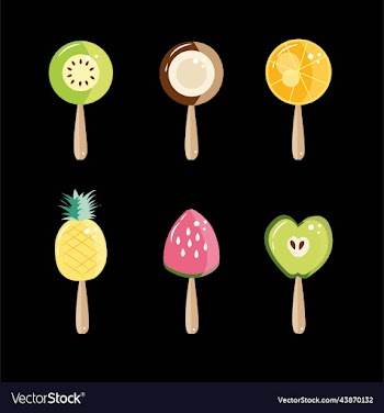 contains such icons as orange ice cream coffee