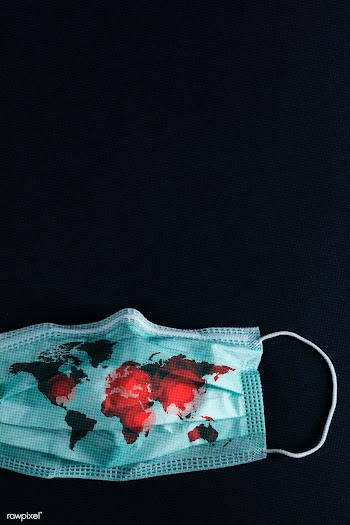 Contaminated world map on surgical mask | Free  photo - 2312536