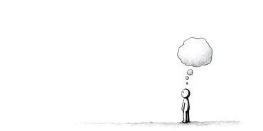 Contemplative Stick Figure with Thought Bubble Contemplative Stick Figure with Thought Bubble