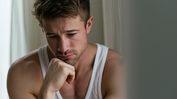 Contemplative Young Man in Soft Light