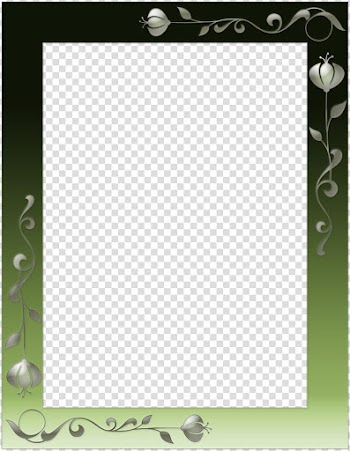 Contemporary Frames, blue and green floral transparent background PNG clipart