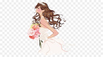Contemporary Western wedding dress Bride Marriage Illustration - Hand-painted beautiful bride 
