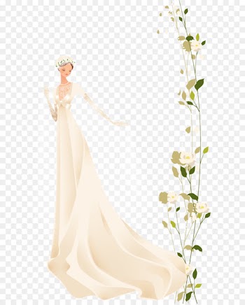 Contemporary Western wedding dress Bride - Vector wedding 
