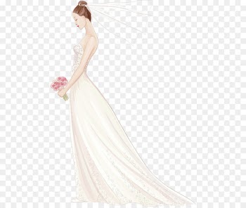 Contemporary Western wedding dress Bride Wedding invitation - Vector Bride 