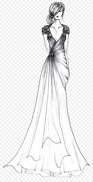 Contemporary Western wedding dress Wedding photography Sketch - Women's manuscript simple pen 