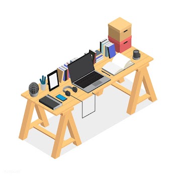 Contemporary working space isolated on backgr.. | Free stock vector - 393207