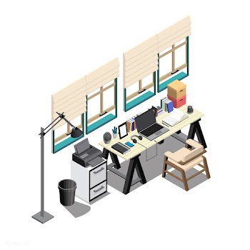 Contemporary working space isolated on backgr.. | Free stock vector - 393306