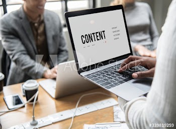 Content concept on a laptop screen
