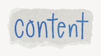 Content word, ripped paper typography | Free PSD - rawpixel