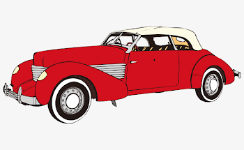 Continental Red Vector Cartoon Classic Vintage Car, Cartoon ...