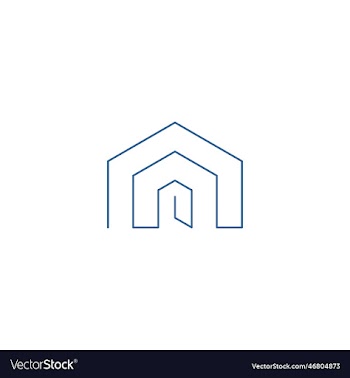 continuous thin line home icon