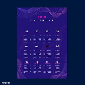 Contour design calendar mockup | Free stock vector - 554964