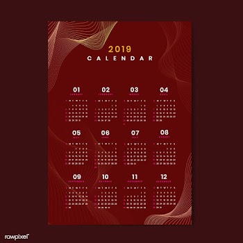 Contour design calendar mockup | Free stock vector - 554986