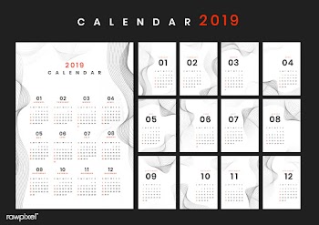 Contour design calendar mockup | Free stock vector - 554990