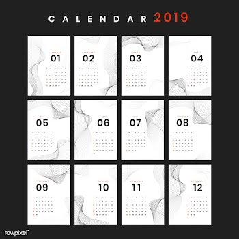 Contour design calendar mockup | Free stock vector - 554992