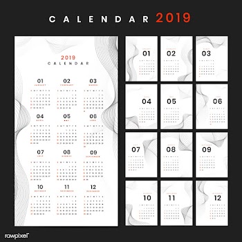 Contour design calendar mockup | Free stock vector - 554995