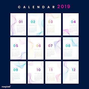 Contour design calendar mockup | Free stock vector - 554999