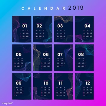 Contour design calendar mockup | Free stock vector - 555000