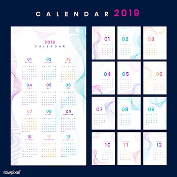 Contour design calendar mockup | Free stock vector - 555001