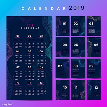 Contour design calendar mockup | Free stock vector - 555002