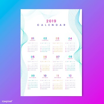 Contour design calendar mockup | Free stock vector - 555006