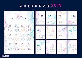Contour design calendar mockup | Free stock vector - 555010