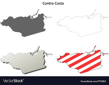 Contra Costa County California outline map set vector image