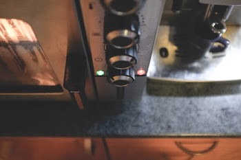 Convection oven control panel close up 