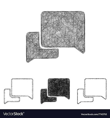 Conversation icon set - sketch line art vector image