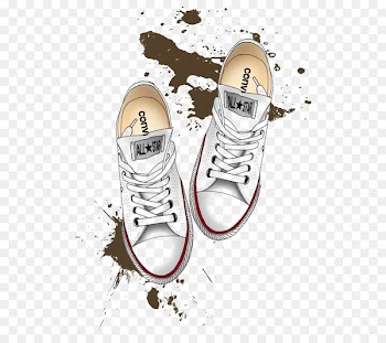 Converse Drawing Shoe Chuck Taylor All-Stars Illustration - White skateboard shoes 