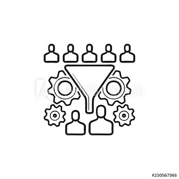 Conversion funnel hand drawn outline doodle icon