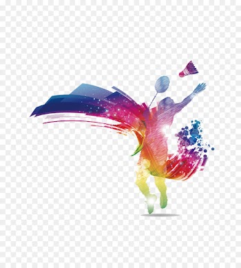 CONWAL BADMINTON Club Australian Open Sport Shuttlecock - Badminton silhouette figures 