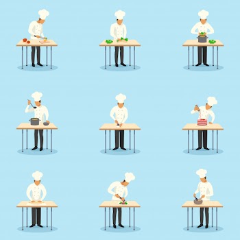 Cook profession character set Free Vector